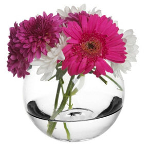 URBNLIVING 13cm Height 12pcs Round Glass Flower Vase Bowl Modern Home Wedding Table Top Centerpiece Decor