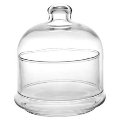 URBNLIVING 14cm Height Clear 150ml Cake Glass Dome Platter Centerpiece Decor