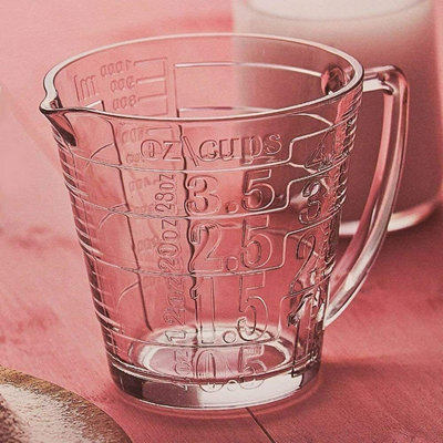 URBNLIVING 14cm Height Transparent Glass Measuring Jug