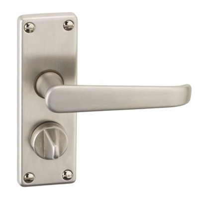 URBNLIVING 150cm Length 2 Pcs Victoria Metal & Satin Nickel Lever Latch ...