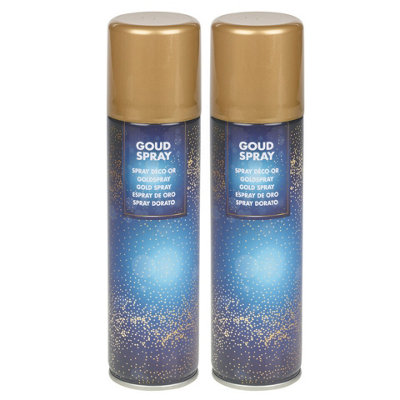 URBNLIVING 150ml 2 Pcs Gold Decorative Lacquer airbrush Bottle Festive Craft Metallic Colour Decor