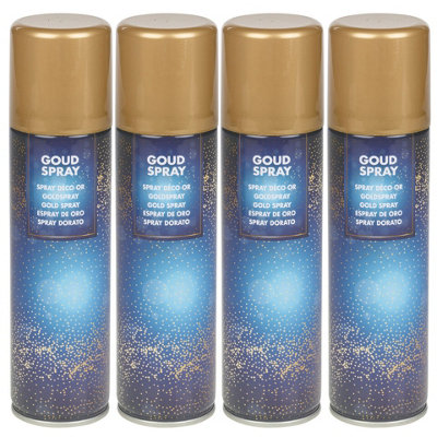 URBNLIVING 150ml 4 Pcs Gold Decorative Lacquer airbrush Bottle Festive Craft Metallic Colour Decor