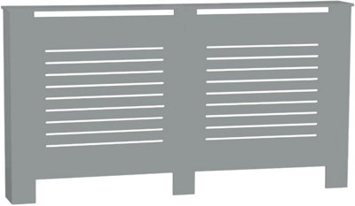 URBNLIVING 152cm Width Large Grey Modern Wooden Radiator Cover MDF Grill Shelf Cabinet Furniture