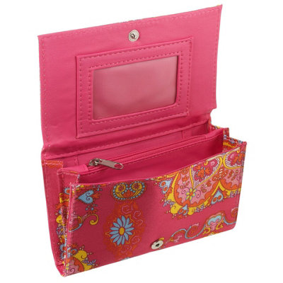 URBNLIVING 15cm Width Ladies Oriental Design Purse Wallet Hand Bag Organiser Designer Fashion Clutch Pink
