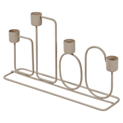 URBNLIVING 16cm Metal Cream Candle Holder Holds Up To 4 Candles Dinner Centrepiece