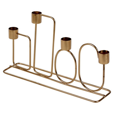 URBNLIVING 16cm Metal Gold Candle Holder Holds Up To 4 Candles Dinner Centrepiece