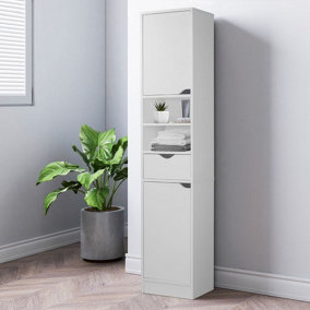 Urbnliving 170 cm Height Ventura Wooden Tall 2 Door 1 Drawer Shelves Bathroom Cabinet Storage Unit Modern