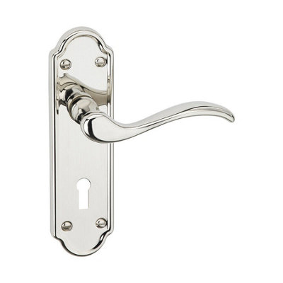 URBNLIVING 170mm Length 8 Pcs Lisbon Metal & Polished Nickel Latch Door ...