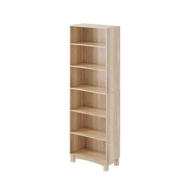 URBNLIVING 180cm Height Oak 6 Tier Wooden Bookcase Shelf Storage Display Shelving Unit - 3