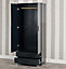 URBNLIVING 180cm Tall Wooden 2 Door Wardrobe Black Carcass and Black Drawers With 2 Drawers Bedroom Storage Hanging Bar Clothes