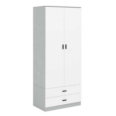 URBNLIVING 180cm Tall Wooden 2 Door Wardrobe Grey Carcass