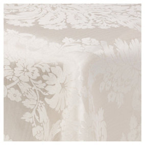 URBNLIVING 180x130cm Damask Floral Jacquard Tablecloths Beige Rectangle Oblong Table Cloth Tableware Dining