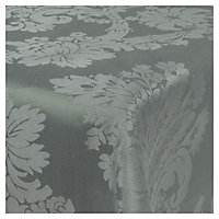 URBNLIVING 180x130cm Damask Floral Jacquard Tablecloths Light Grey Rectangle Oblong Table Cloth Tableware Dining