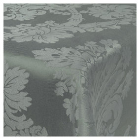URBNLIVING 180x130cm Damask Floral Jacquard Tablecloths Light Grey Rectangle Oblong Table Cloth Tableware Dining