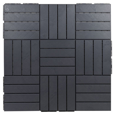 URBNLIVING 18Pc Anthracite Colour Interlocking Plastic Garden Path ...