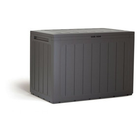 URBNLIVING 190L Large Umber Colour Outdoor Storage Box Garden Patio Plastic Chest Lid Container Multibox