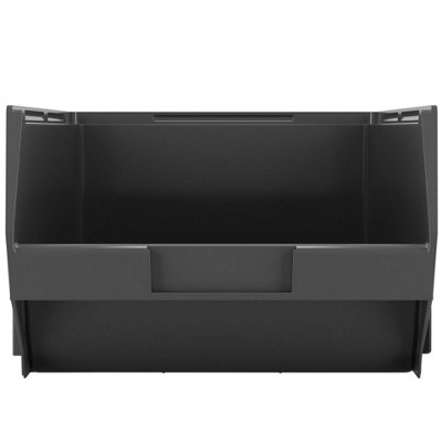 URBNLIVING 19cm Height Black Plastic Wall Mounted Stacking Click Box ...