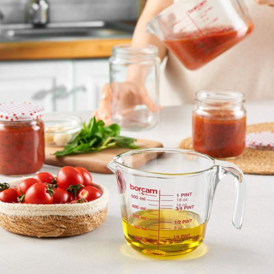 URBNLIVING 1L Clear Glass Measuring Mixing Jug in ML Oz for Pints ...