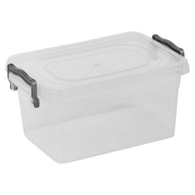 URBNLIVING 1L Food Safe Storage Boxes with Lids Handles Clip Clear Plastic