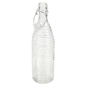 URBNLIVING 1L Water Oil Glass Lined Swing Lid Bottle Reusable Drink Storage Decor
