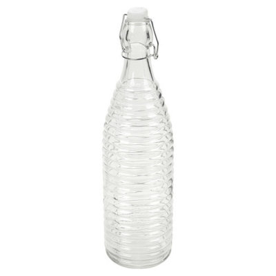 URBNLIVING 1L Water Oil Glass Lined Swing Lid Bottle Reusable Drink Storage Decor