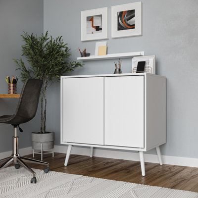 URBNLIVING 2-Door Sliding Chest Cabinet Sideboard White Carcass Closet ...