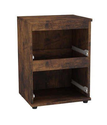 URBNLIVING 2 Drawer Rustic Brown Carcass with Rustic Brown Drawers ...