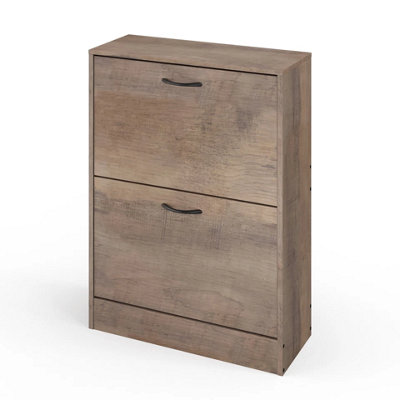 URBNLIVING 2 Drawer Southern Elm Shoe Cabinet Cupboard Rack Storage ...