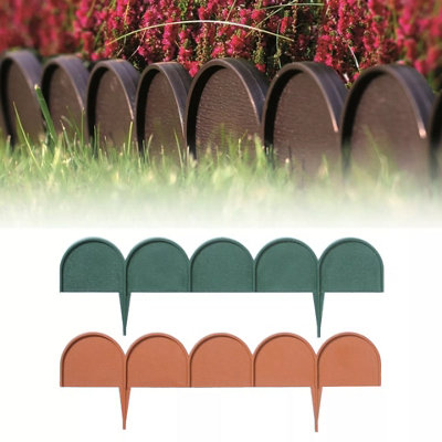 URBNLIVING 20 Pcs Green Plastic Flexible Garden Line Grass Interlock Lawn Border Panel Wall Fences Edge