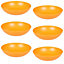 URBNLIVING 20cm Diameter 6 Pcs Orange Colour High Quality Deep Round Reusable Solid Colour Plastic Dinner & Picnic Plates
