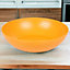 URBNLIVING 20cm Diameter 6 Pcs Orange Colour High Quality Deep Round Reusable Solid Colour Plastic Dinner & Picnic Plates