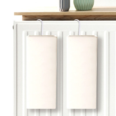 URBNLIVING 20cm Height 2 Pcs White Ceramic Radiator Hanging Humidifier ...