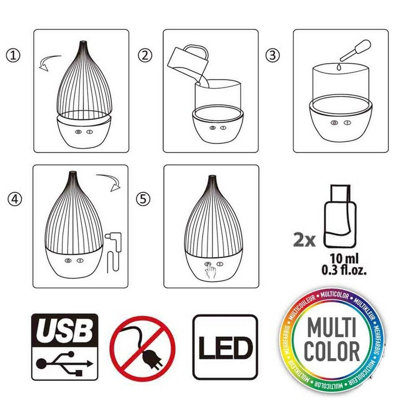 URBNLIVING 20cm Height LED Portable Humidifier & Aroma Fragrance Essential Oils Air Diffuser Home Relax - 5