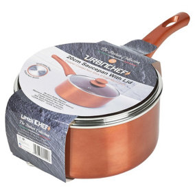 URBNLIVING 20cm Length Sauce Pan Ceramic Copper Steel Cooking Pots Saucepans Kitchen Cookware