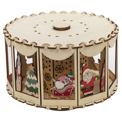 URBNLIVING 20cm Width 6 LED Christmas Lamp Carousel Spinning Festive ...