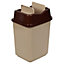 URBNLIVING 20L Cappuccino Colour Plastic Waste Recycling Bin With Butterfly Lid for Kitchen or Office
