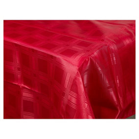 URBNLIVING 220x150cm Decorative Damask Rectangle Tablecloths Covers Red Checkered Oblong Tableware Dinning Decor