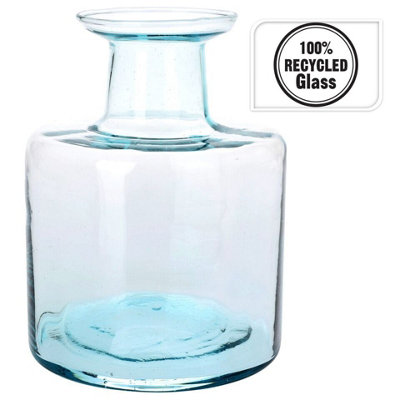 URBNLIVING 22cm Height Bottle Glass Wide Mouth Rounded Design Flowers Arrangements Vase - 6