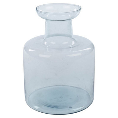 URBNLIVING 22cm Height Bottle Glass Wide Mouth Rounded Design Flowers Arrangements Vase - 7