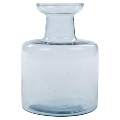URBNLIVING 22cm Height Bottle Glass Wide Mouth Rounded Design Flowers Arrangements Vase - 8