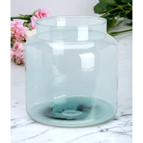 URBNLIVING 23.5cm Height Clear Glass Wide Vase Home Decor & Wedding Table Centrepiece Flower Arrangement Vase