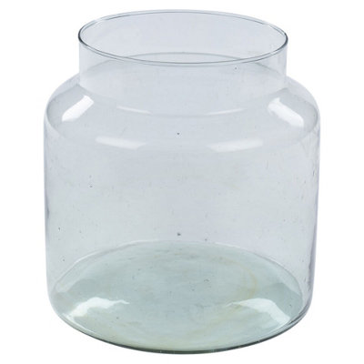 URBNLIVING 23.5cm Height Clear Glass Wide Vase Home Decor & Wedding Table Centrepiece Flower Arrangement Vase