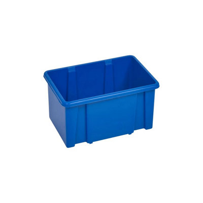 URBNLIVING 24 Litre Blue Plastic Home Storage Stackable Container Box