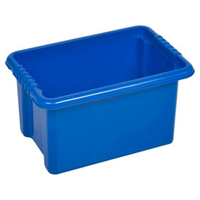 URBNLIVING 24 Litre Blue Plastic Home Storage Stackable Container Box