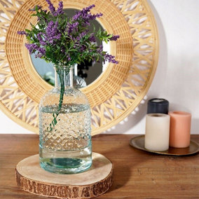 URBNLIVING 24cm Height Bottle Glass Honeycomb Design Flowers Arrangements Vase