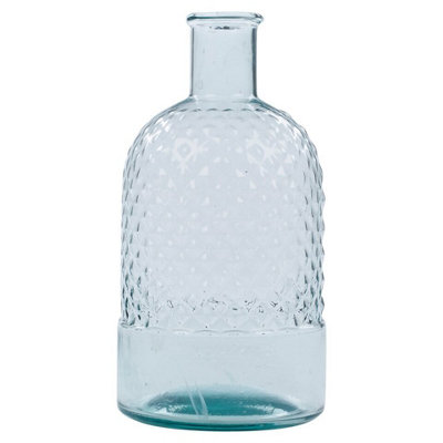 URBNLIVING 24cm Height Bottle Glass Honeycomb Design Flowers Arrangements Vase - 3