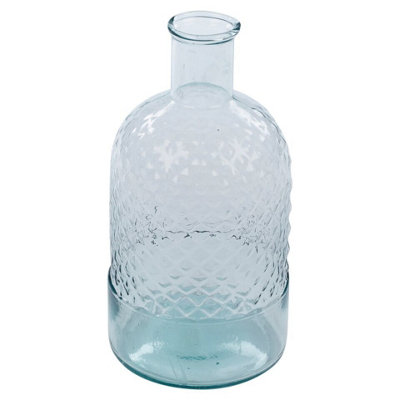 URBNLIVING 24cm Height Bottle Glass Honeycomb Design Flowers Arrangements Vase - 4