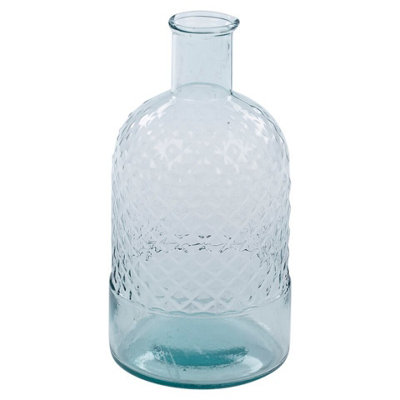 URBNLIVING 24cm Height Bottle Glass Honeycomb Design Flowers Arrangements Vase - 5