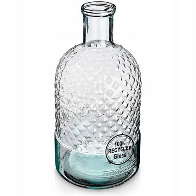 URBNLIVING 24cm Height Bottle Glass Honeycomb Design Flowers Arrangements Vase - 6