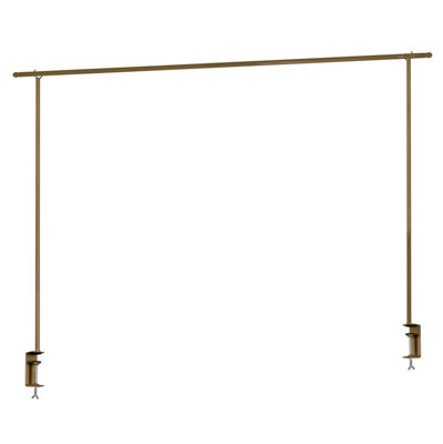 URBNLIVING 250cm Metal Over Table Hanging Decoration Gold Display Rod Rail Pole With Clamp